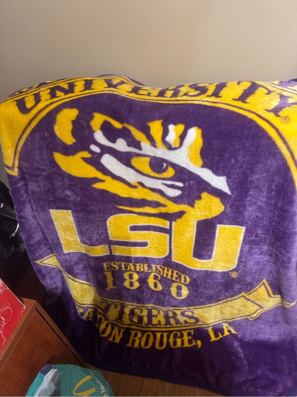 Northwest Purple and Gold Collegiate Plush Throw Blanket